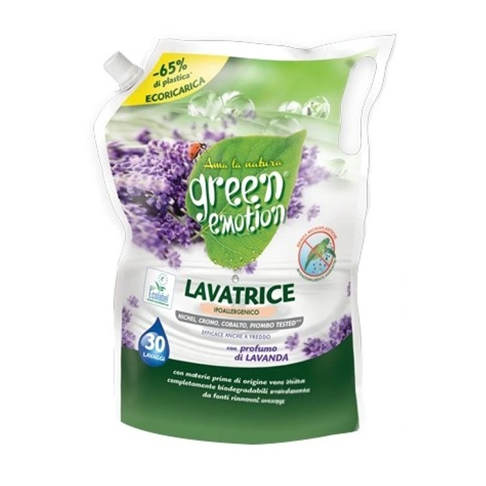 Гель-концентрат для прання Green Emotion Лаванда, універсальний, 30 циклів прання, 1.5 л (запаска)